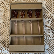 Broste Copenhagen Rosa & Braunglas Teelöffel/Rührstäbchen. Verpackt.