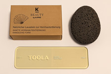 TOOLA Glasfußfeile gereinigt + Lava Bimsstein neu Hornhautentferner Fußpflege