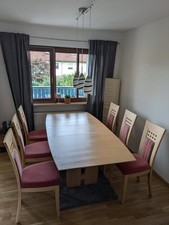 Esstisch + 6 Stühle + Sideboard, Ahorn massiv, sehr gepflegt