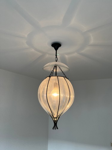 Klare murano glas hängelampe - glas,