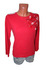 s´questo dünner Sweater S 36 langarm dickes Shirt T-Shirt rot Damen