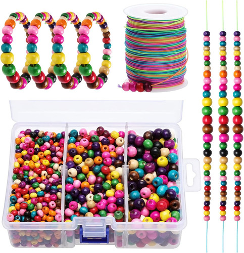 1750 stück bunte holzperlen - stück,