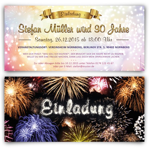 Einladungen feuerwerk - einladungen,