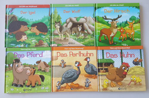 Minibücher tiere auf der - 6, x