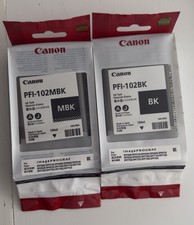 2x original canon pfi-102mbk canon pfi-102bk canon pfi-102 ipf510 ipf600 ipf605