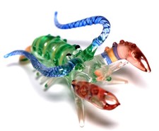 Wunderschöne Glasfigur Flusskrebs Lauscha Murano Glasbläserei Handarbeit
