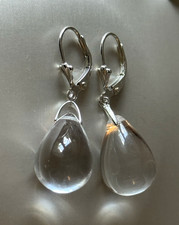 Feine Ohrringe Bergkristall Tropfen 925 Sterlingsilber