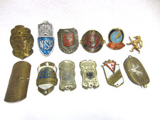 12 x Antikes Steuerkopfschild für Lenkrad - FAHRRAD - WKC Solingen, NSU, Turnier