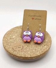 Ohrringe Ohrhänger Eule Lila