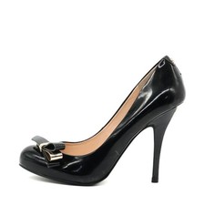GUESS Damen High Heels Schwarz Lackleder Glänzend, Schleife Pumps EU 39
