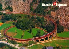 2549-Ansichtskarte Bernina Express Kehrviadukt  Brusio Rhätische Bahn Schmalspur