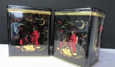 ??2 x XL große - ältere Teedosen Blechdosen asiatischen Motiven Tee/Keksdose