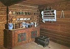 Alte Postkarte - Parzham - Küche im Geburtshaus des hl. Bruders Konrad