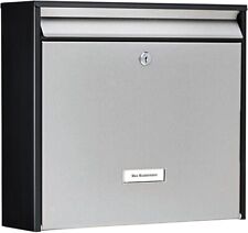 Burg-Wächter Briefkasten Edelstahl mit Namensschild, A4 Einwurf-Format, Verzinkt