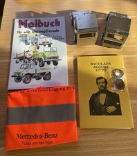 Mercedes Benz Unimog Zubehör (Blech-LKW, Warnweste, Malbuch, Buch Ottomotor)