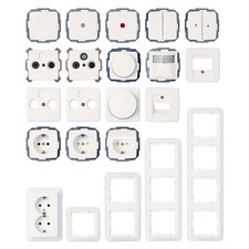 Kopp RIVO reinweiß Unterputz Antenne Dimmer Rahmen Schalter Steckdosen Taster