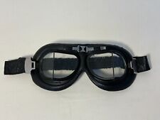 Hein Gericke Motorradbrille ,Schwarz Leder Brille Vintage Oldtimer TOP