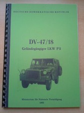 NVA VORSCHRIFT HORCH,SACHSENRING P3  ,UAZ,IFA,GAZ 69,ROBUR,DDR