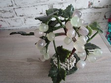 Jade Edelsteinbaum Bonsaibaum Jadebaum Trauben grün/weiß Naturstein Jadesteine