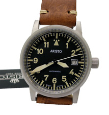 Aristo Herren Uhr Armbanduhr 38,5mm Vintage Fliegeruhr Automatik Edelstahl 3H100