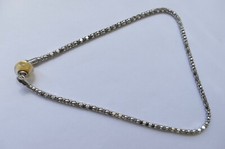 Collier Glaskugel mit Goldfolie Murano Schlauchkette Magnetverschluß 925 Silber