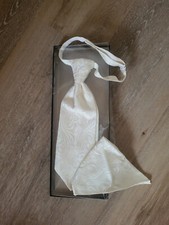 Wilforst  Gr.1  Hochzeits-Krawatte + Tuch  Bräutigam Krawatte Creme glänzend