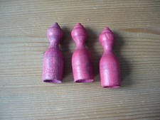 3 sehr alte Spielfiguren/ Holzkegel für Kegelspiel