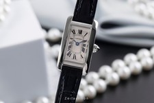 Cartier Tank Américaine Stahl Quarz Damenuhr Ref. WSTA0032 Klassiker 