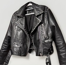 Lederjacke bikerjacke mit - lederjacke,