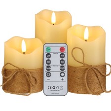 3x Paraffin LED Kerzen Lichter