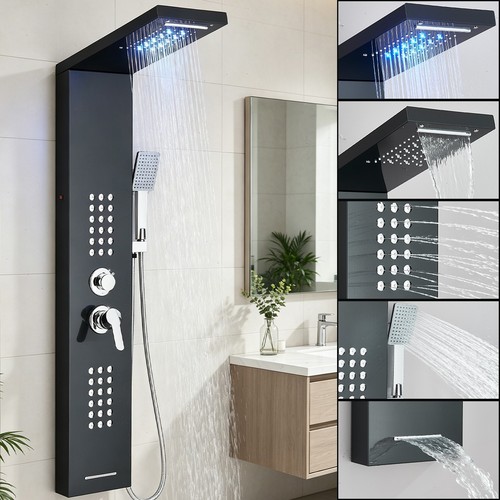 Schwarz duschpaneel led - schwarz,