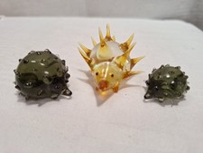 3 x Igel 1,5-3 cm  LAUSCHA DDR Thüringen Glaskunst Tiere