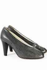 Pollini Peeptoes 39 Leder High Heels Made in Italy Two Tone Pumps Polka dot
