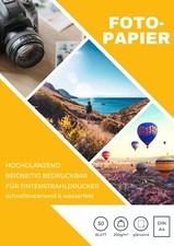 Fotopapier 50 Blatt DIN A4 200g/m² glänzend & matt beidseitig wasserfest Photo