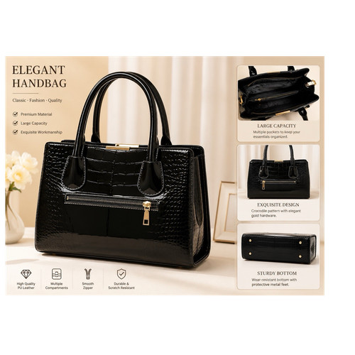 Handtasche schwarz kunstleder - schwarz,