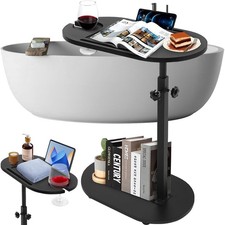 Beistelltisch Bambus Metall Couchtisch Sofa Kaffee Tisch C-Form hochwertig nützl