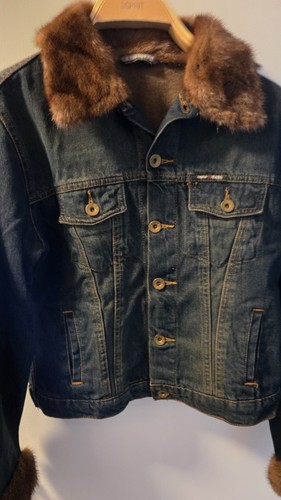 Jeansjacke mit nerz 34 - mit, gr
