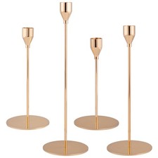 B-Ware bremermann 4er-Set Kerzenhalter, Kerzenständer, Metall, roségold