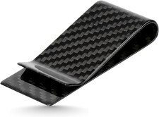 Geldklammer Carbon Fiber Geldscheinklammer Money Clip für Karten Scheine Schwarz