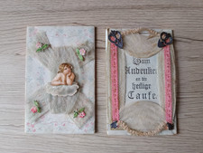 2 Schöne uralte Taufbriefe mit Inhalt um 1900