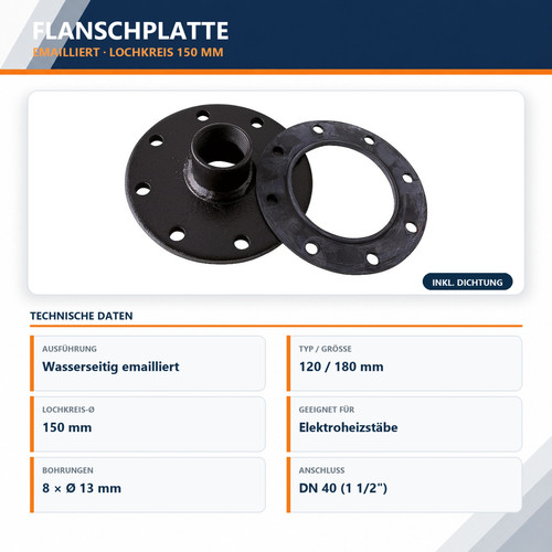Flanschplatte mit dichtung - mit,