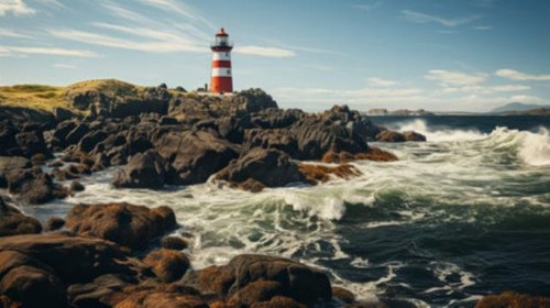 Wandbild ein leuchtturm - ein,