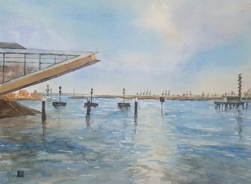 Bild aquarell hamburg - -,