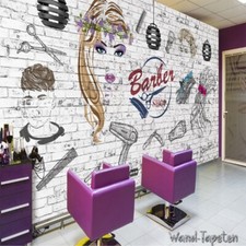 Vlies Fototapete Wandtapete WandbilderBacksteinmauer Friseursalon Schönheit 1875