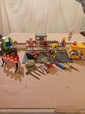 Playmobil Baustelle Straße Minibagger Straßenwalze viel Zubehör