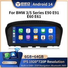 8.9'' Android 14 CarAutoPlay Autoradio 64GB GPS Navi für BMW E60 E61 E90 E91 CCC