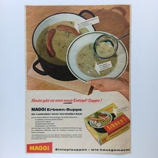 1959 XL Maggi Erbsensuppe Eintopf Werbeanzeige Werbung Reklame Advertising