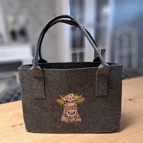 Gilde filztasche mit kuhmotiv - gilde,