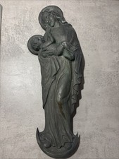 Madonna Mit Kind Bronze Gegossen Alt Friedhof Sakral Grab Grabstätte Grabschmuck