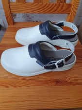 Abeba Arbeitsschuhe Weiß / Blau Gr.42 Clogs Einlegesohle wechselbar, neuwertig !